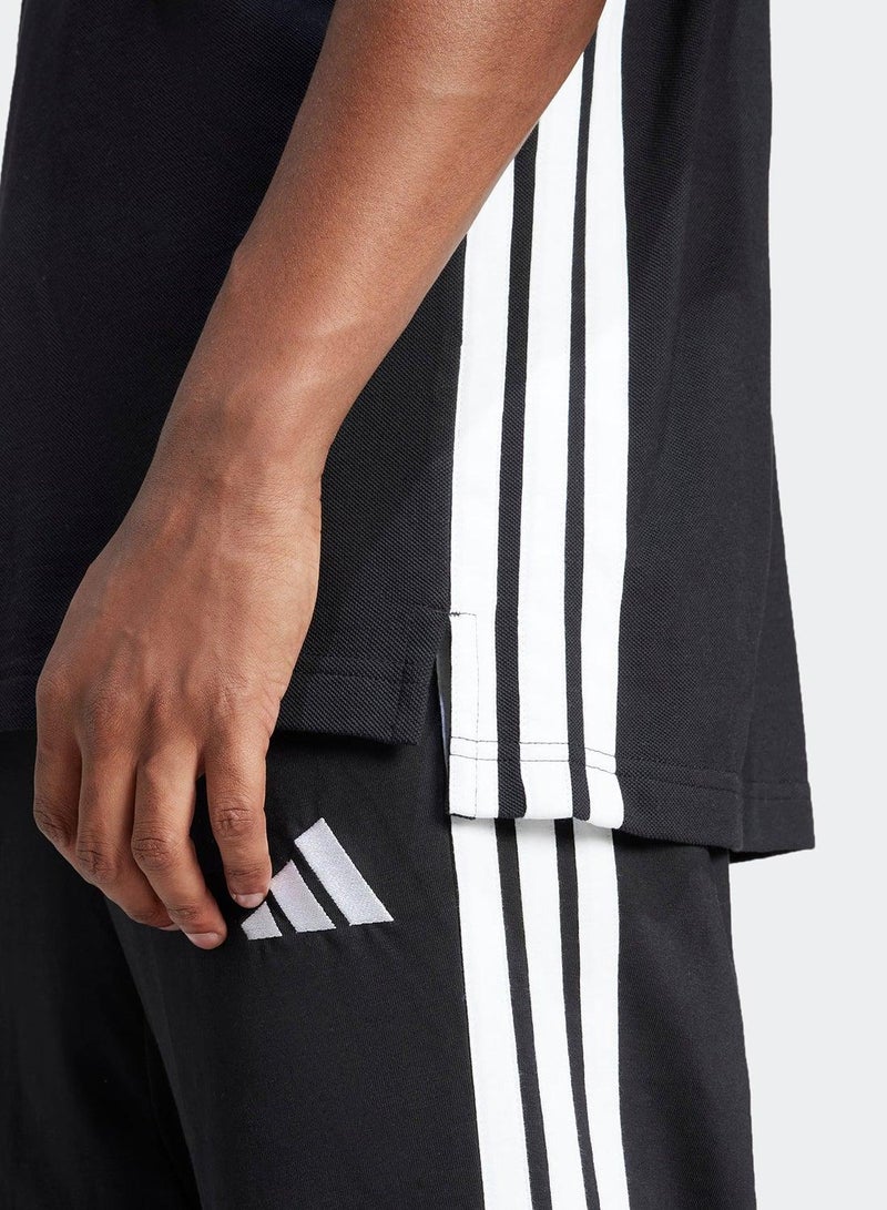 Adidas Essentials Three Stripes Pique Polo Shirt - Image 3